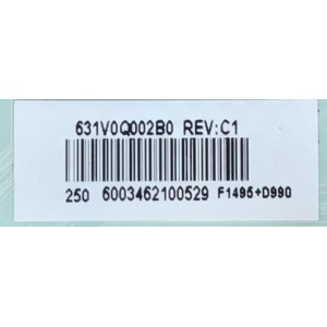 MAIN PARA SMART TV TOSHIBA 4K UHD RESOLUCION (3840 X 2160) / NUMERO DE PARTE 691V0Q002B0 / VTV-L55736 / 631V0Q002B0 / 6003462000972 / 6003462100529 / PANEL K500WDCRA-KA350A5 / MODELO 50LF621U21